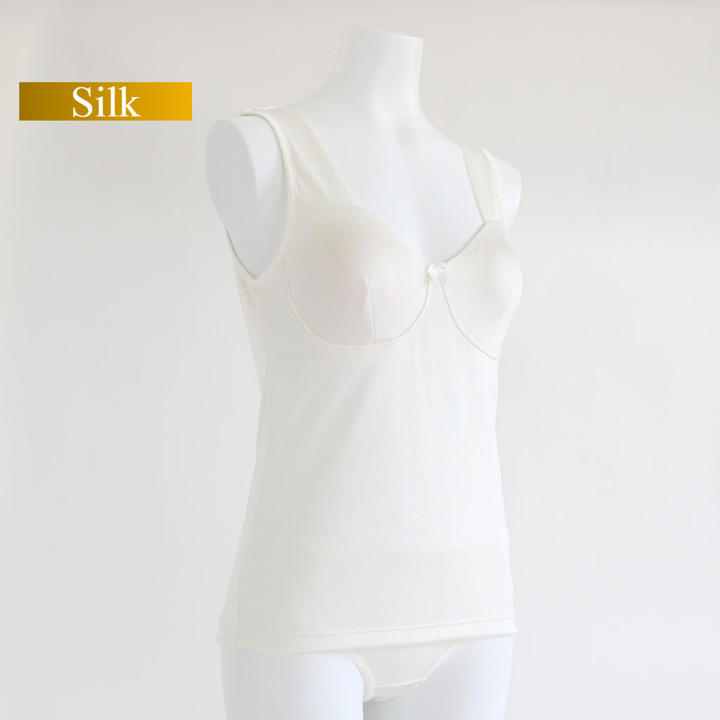 【新商品】可憐 シルク100% カップ付タンクトップ 5628